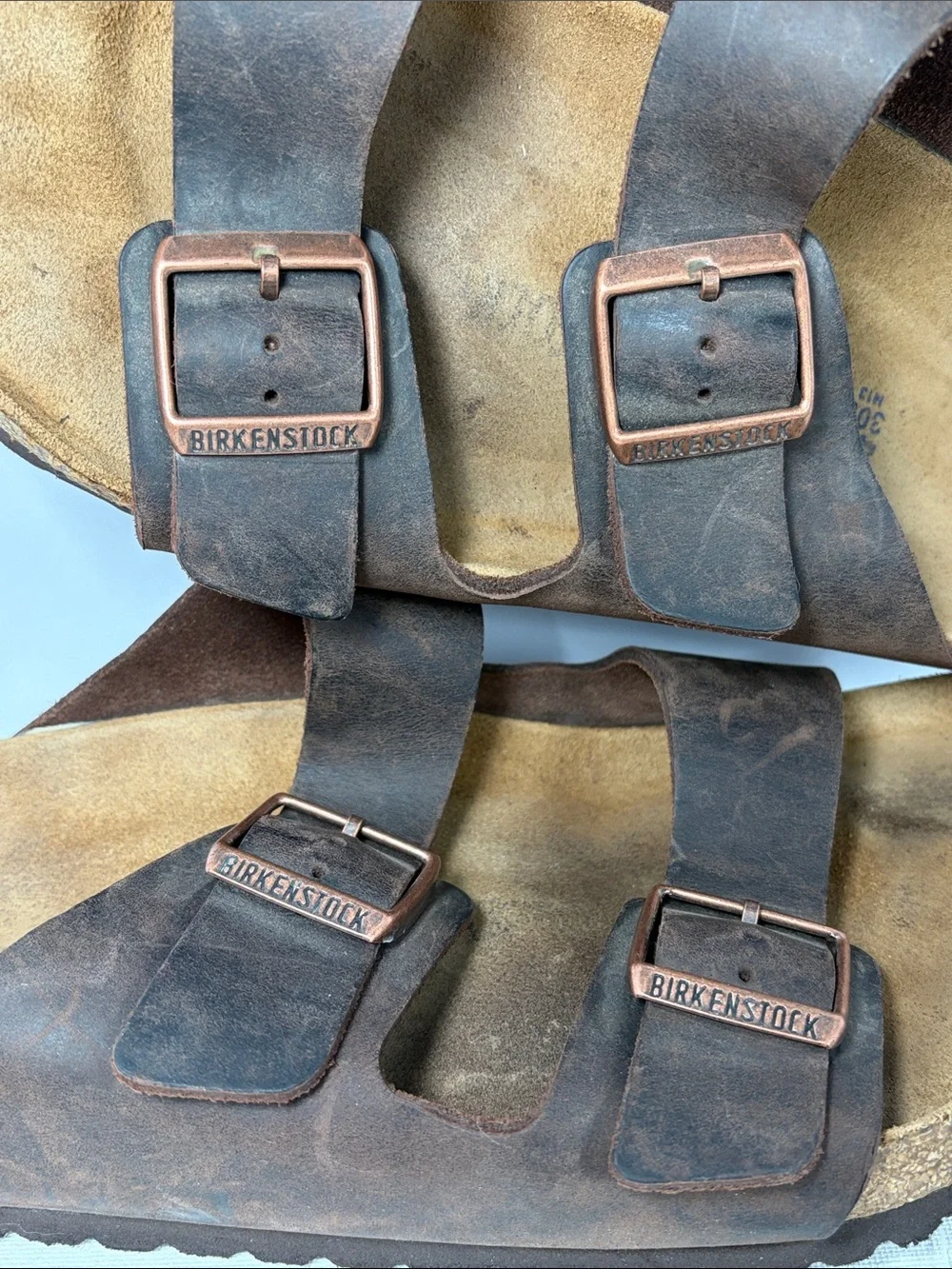Birkenstock Arizona Sandals EU 46 US 13 Brown Leather Regular Wide Germany
